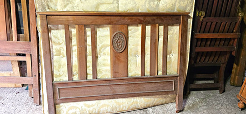 Vintage wooden double bed - vintage,