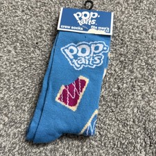Pop Tarts Mens Size 6-12 Blue Fun Graphic Novelty Crew Socks 1 Pack