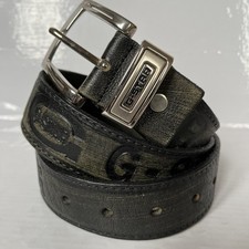 G-Star Mens Leather Belt With Silver Buckle Logo Branded Fits 29” up to 34”