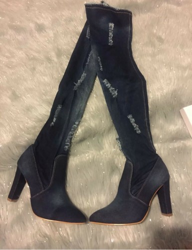 Women navy over knee - , denim