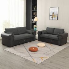 Upholstered Fabric 2 3 Seater Sofa Suite Couch Settee Set Padded Seat Furniture