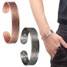 MEN'S COPPER MAGNETIC BRACELET CARPAL TUNNEL BANGLE ARTHRITIS PAIN RELIEF 