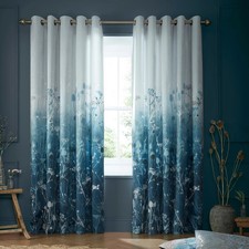 Clarissa Hulse Tania's Garden Ready Made Eyelet Curtains Midnight - 66 x 90 in