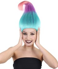 Ombre Troll Wig – Colorful Spiked Hair for Costume, Cosplay, Halloween