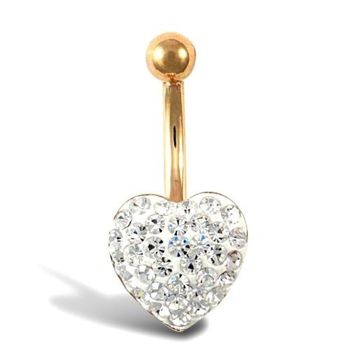 9ct gold crystal - 9ct, heart