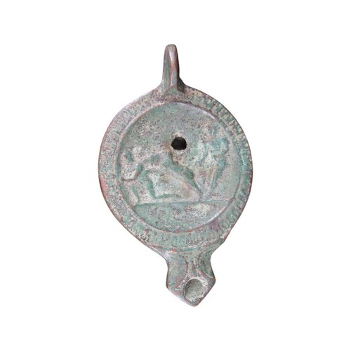 Bronze roman oil lamp - oil, replica