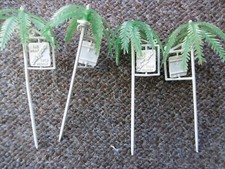 4 VINTAGE PALM TREE COCKTAIL PICKS CALYPSO BRANDED BREWERIANA VGC