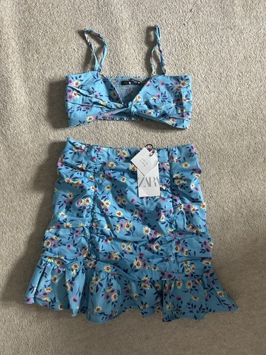 Zara blue floral two - floral, piece