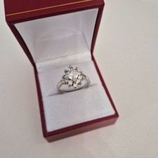 Diamonique Halo Ring in