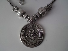 RATHOD ARTS Rajasthan Sterling Silver Necklace & Pendant - Signed RA