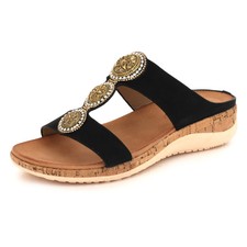 Womens Slip-On Wedge Sandals