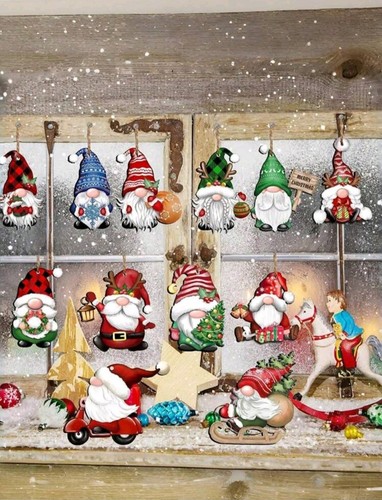 12pcs wooden christmas tree - 12pcs,