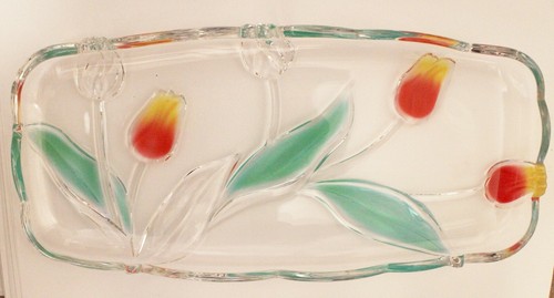 Glass serving tray heavy - glass, tray,
