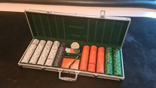 Rare 500 x PC Ceramic Poker Chip Set Texas Hold Em - unused condition 