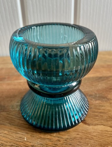 Heavy teal aqua blue - blue, glass