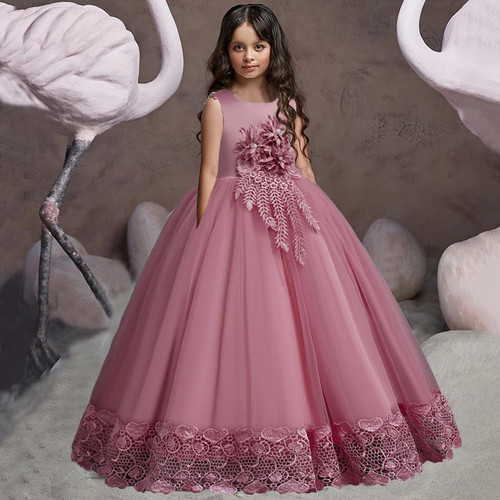 Teen long flower bridesmaid - long,