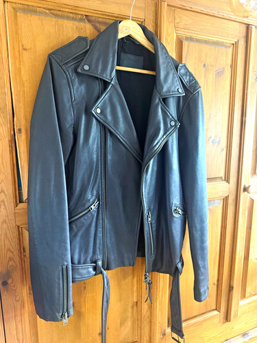 Allsaints black leather biker - allsaints,