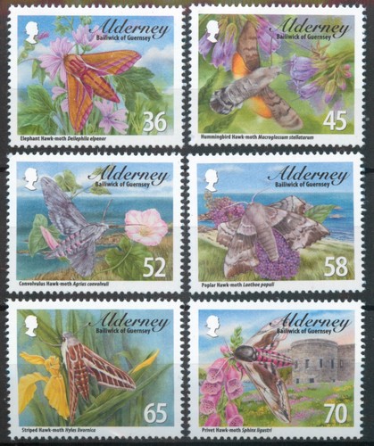 Alderney 2011 hawk moths set - moths,