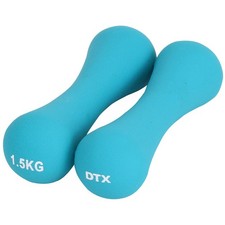 DTX Fitness Soft Touch Dumbbells Turquoise Weights Gym Fitness 2x1.5kg #631