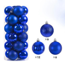 24pcs 6cm Coloured Christmas Wedding Party Tree Ball Baubles Ornament UK NEW!