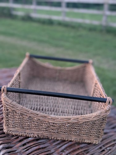 Woven seagrass storage basket - woven,