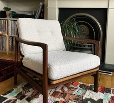 Pearl Boucle Century Vintage Danish Style Armchair 1960s-70s