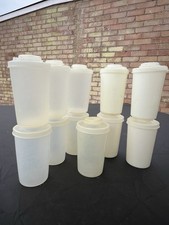 Vintage Tupperware Seasoning Shakers Salt Pepper Clear White Made In Britain 11