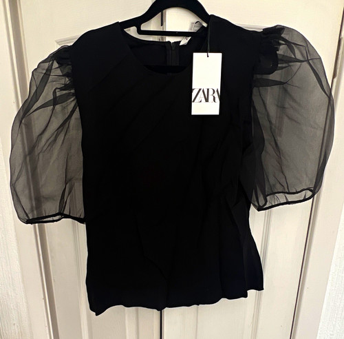 Zara black solid - puff, sleeve