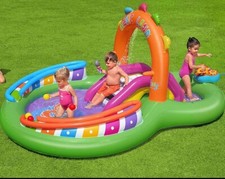 Bestway Inflatable Kids Water Play Center - Lil' Champ Paddling Slide Pool