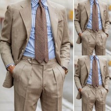 Men's Brown Suit Groom Wedding