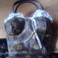 Leather bustier corset hangbag