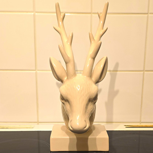 Homebase white ceramic stag - homebase,