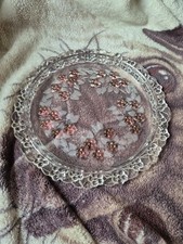 Vintage Carmen Satiniert Torte Plate - Walther Glass Clear & Frosted Glas 13"