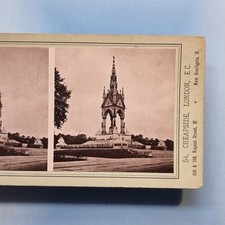 London Stereoview 3D C1895 The Grand Prince Albert Memorial City History