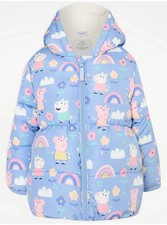 BNWT 2-3, 3-4, 4-5, 5-6 YRS GIRLS "GEORGE" PEPPA PIG PADDED COAT (next day post)