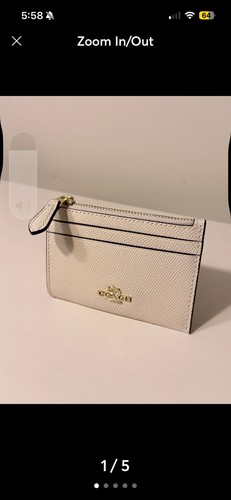 Coach chalk white leather zip - chalk,