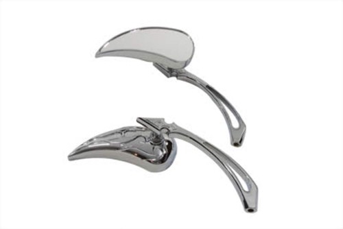 Chrome billet tear drop mirror - tear,