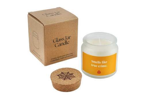 Clear glass halloween candle - clear,