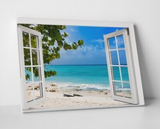 Beach View Window 3D Effect