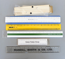 Set 6 Vintage Helix Faber Castell Staedtler Mars Parker Mansill Berrick Ruler Ru