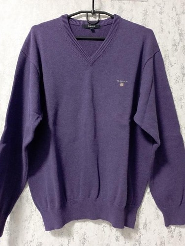 Men gant sweater - purple, cotton