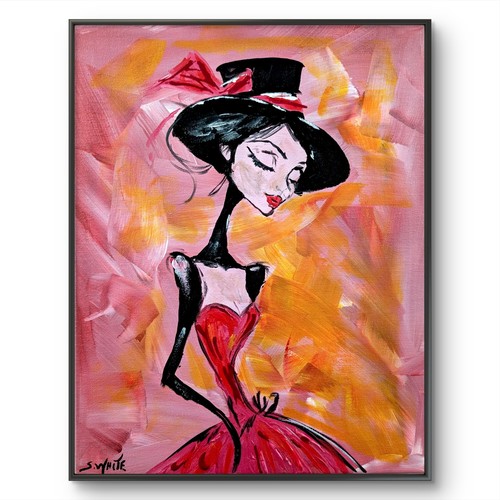 Lady red original - original, painting