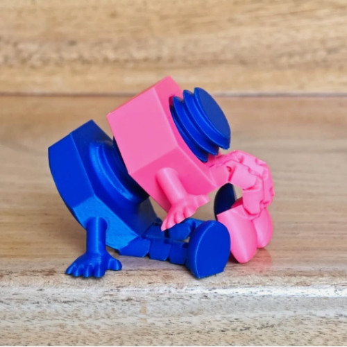 Printed articulated bolt - 3d,