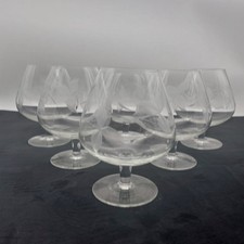 Brandy Snifter Balloon Glasses Extra Large Set of 6 Etched Leaf Patterns 700ml