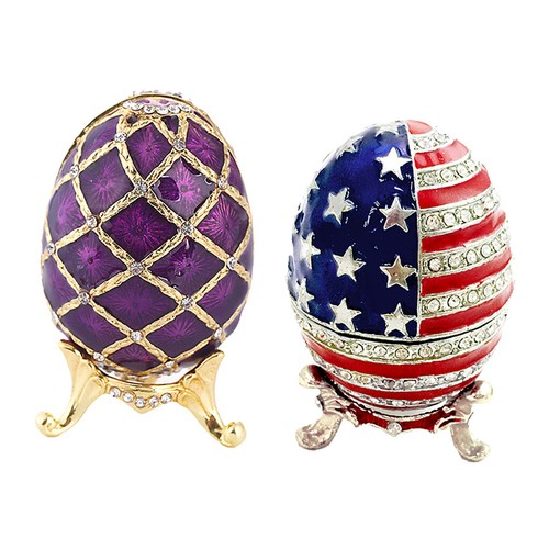 2pcs enamel faberge easter - enamel, egg