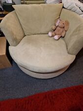 Designer Quality Love Seat Swivel Cuddle Chair Dark Grey In Great Condition