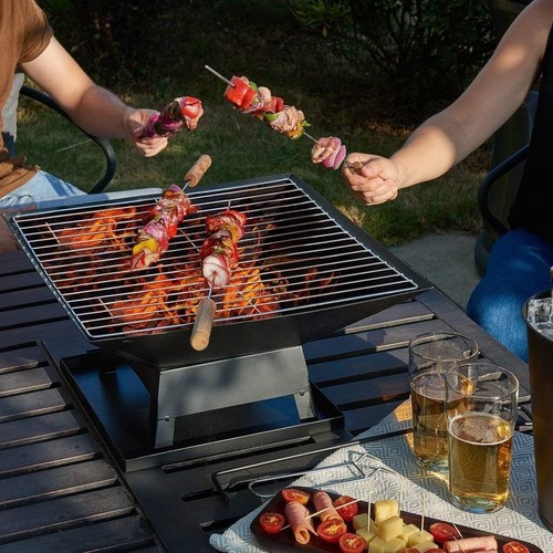 Square fire pit - fire,
