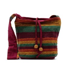 Nepal Sling Shoulder Bag - Hippy Ethnic Handbag - Mountain Trek Tans And Greens