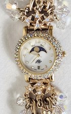 Kirk’s Folly Over The Moon Watch Charm Bracelet Rhinestones Women's 