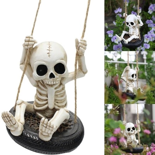 Hanging swing skeleton statue - swing,
